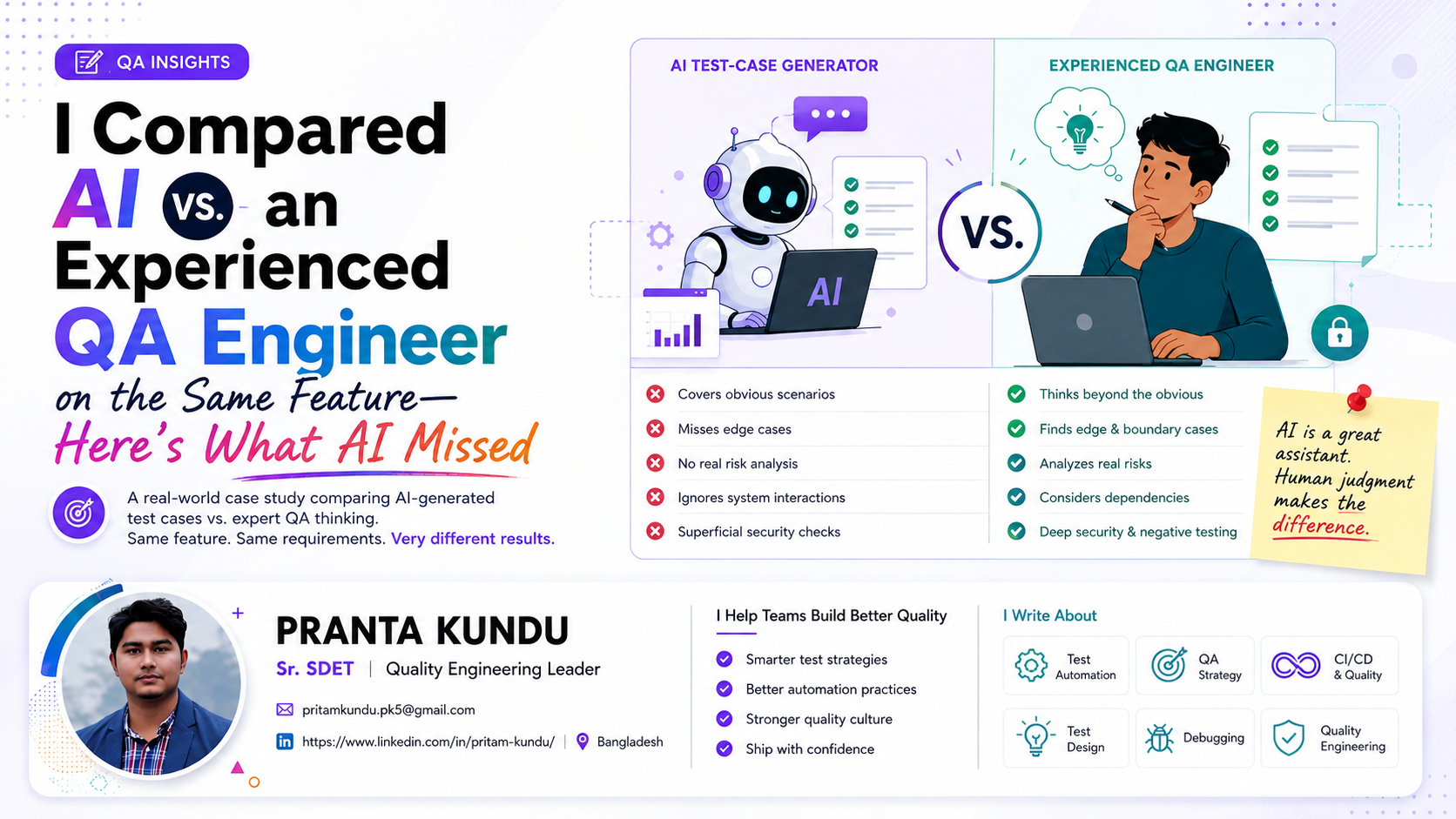 I Compared AI vs. an Experienced QA Engineer on the Same Feature — Here’s What AI Missed