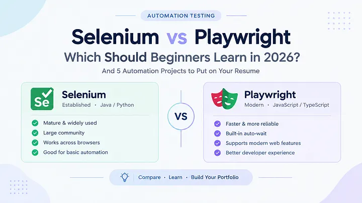 Selenium vs Playwright: Which Should Beginners Learn in 2026?