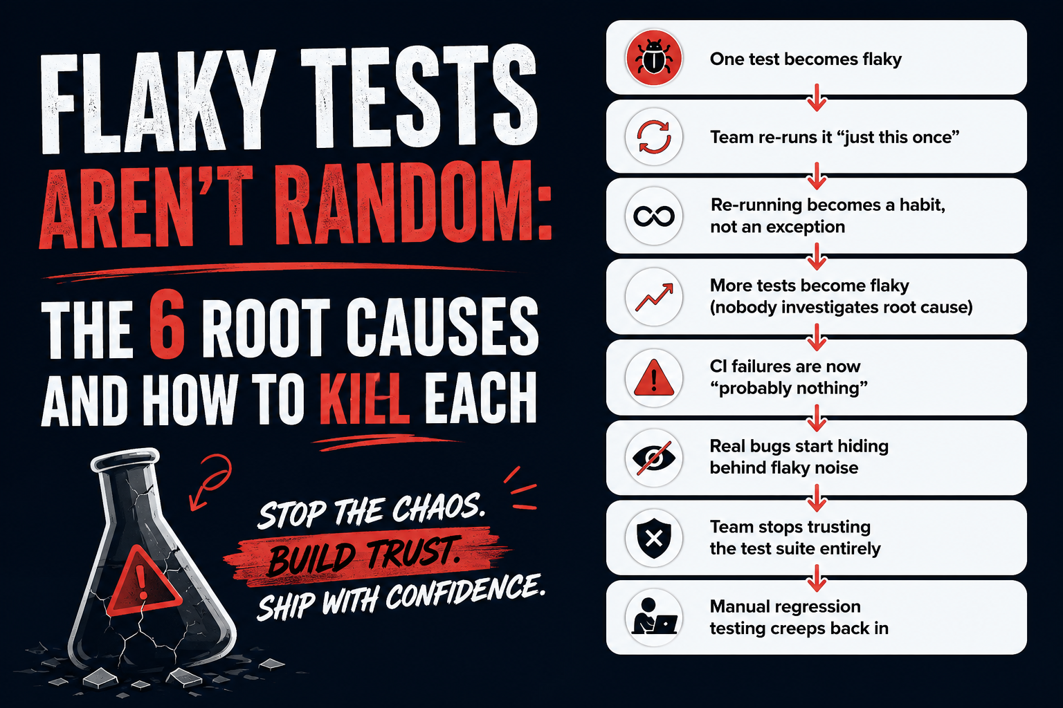 Flaky Tests Aren't Random: The 6 Root Causes and How to Kill Each