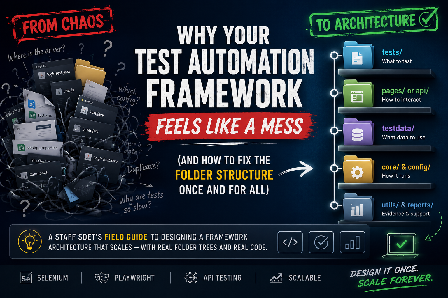 Why Your Test Automation Framework Feels Like a Mess (And How to Fix the Folder Structure Once and For All)